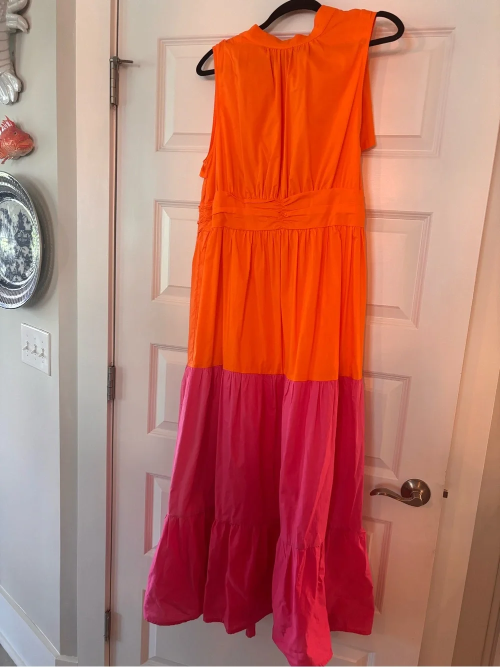 Sugarlips Colorblock Orange and Pink Maxi Dress - Picture 2 of 3